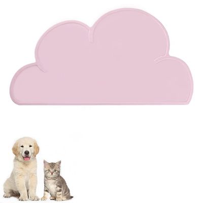 FANJIANG Silicone Pet Food Mat, Non-Slip, Waterproof, Pink