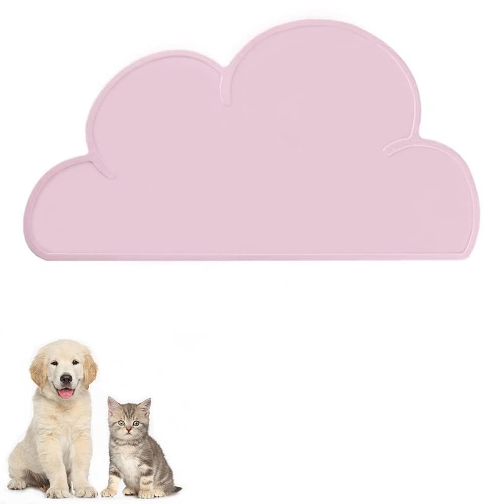 FANJIANG Silicone Pet Food Mat, Non-Slip, Waterproof, Pink