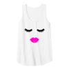 Women's Pink Makeup Eyelashes and Lips Tank Top view 1