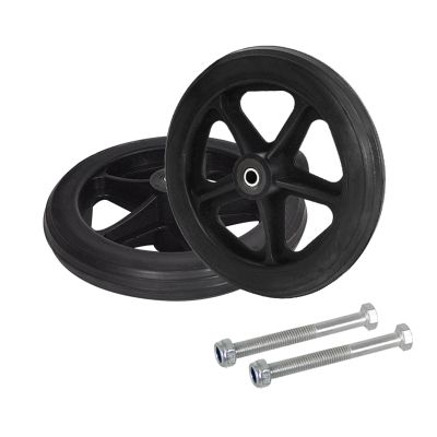 SYLJ Wheelchair Front Wheels, Anti-Slip Rubber Caster Wheels, 2-Piece 6/7/8-Inch Replacement Set