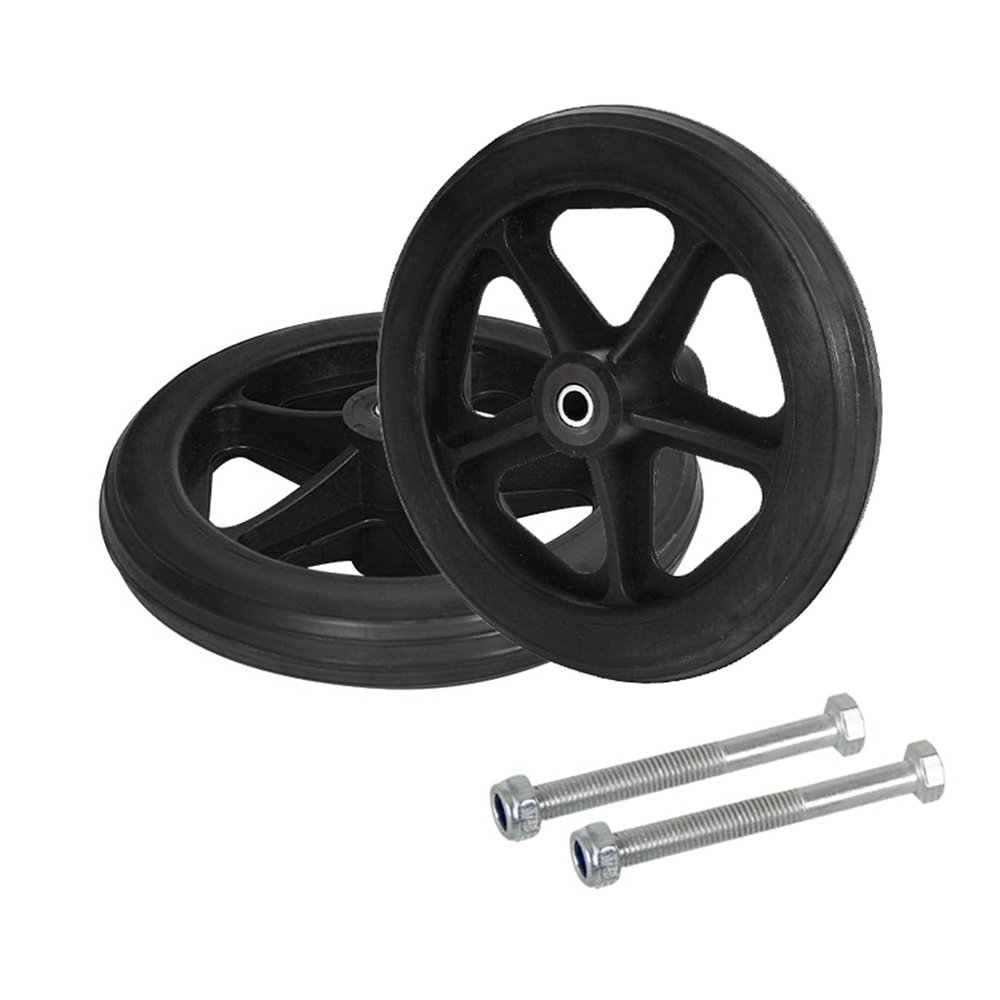 SYLJ Wheelchair Front Wheels, Anti-Slip Rubber Caster Wheels, 2-Piece 6/7/8-Inch Replacement Set