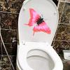SHMAZ Cartoon Red Butterfly Toilet Lid Sticker, 20.4 x 13.8 cm view 3