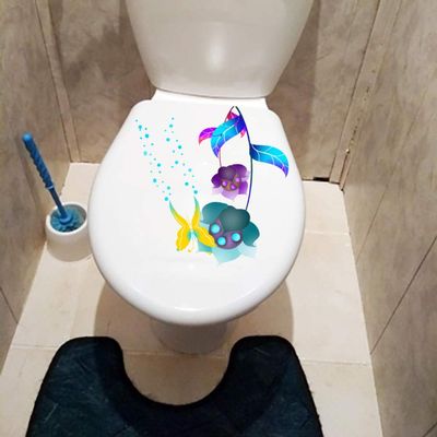 SHMAZ Toilet Lid Sticker, Creative Flower, Butterfly and Branch, 20.4 × 21.1 cm