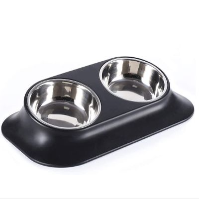 Elevated Angled Non-Slip Stainless Steel Pet Bowl for Small Cats and Dogs