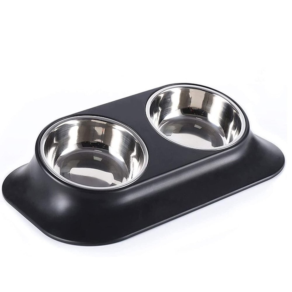 Elevated Angled Non-Slip Stainless Steel Pet Bowl for Small Cats and Dogs