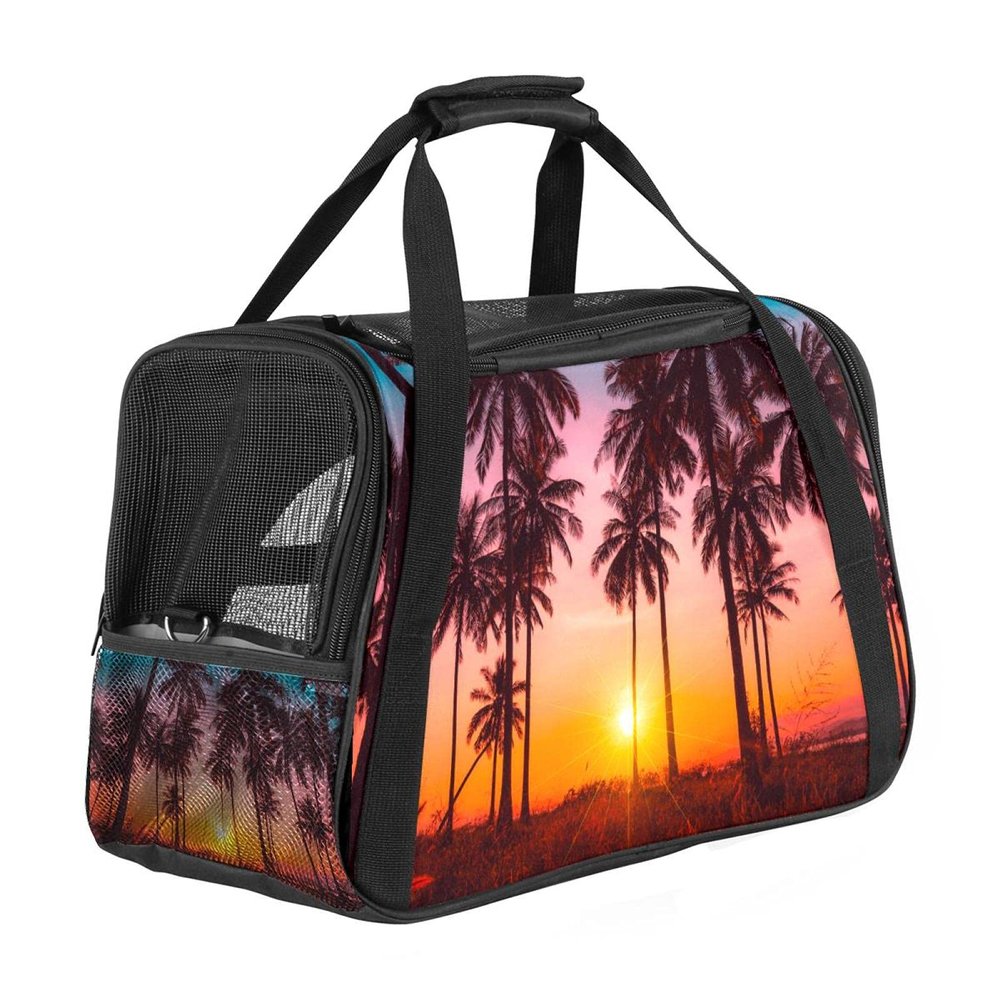 Sunset Palm Soft-Sided Cat and Dog Carrier with Mesh Ventilation