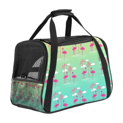 Soft Flamingo Pet Carrier for Cats and Dogs, Foldable and Airline-Approved
