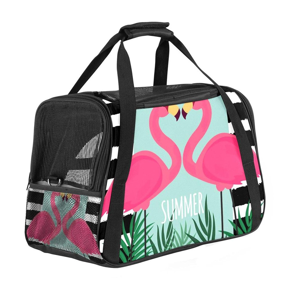 Pet Carrier Bag - Cute Pink Flamingo