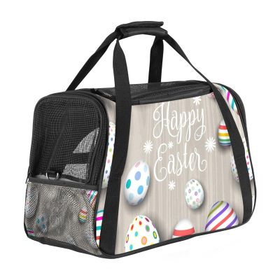 Portable Airline-Approved Pet Travel Bag with Soft Easter Egg Print