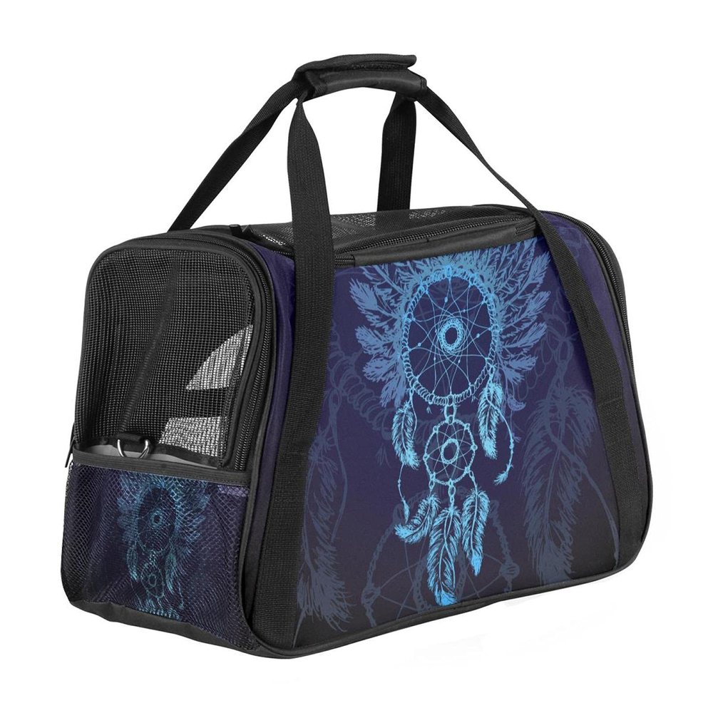 Portable Airline-Approved Pet Travel Bag with Dreamcatcher Print