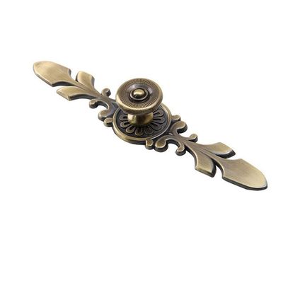 Temhyu Shuxiang Antique Bronze Cabinet Handles with Back Plates, Set, L172