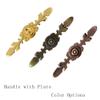 Temhyu Shuxiang Antique Bronze Cabinet Handles with Back Plates, Set, L172 view 4