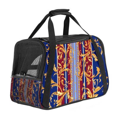 Airline-Approved Soft-Sided Pet Travel Bag with Chinese-Pattern Print
