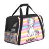 Portable Pet Travel Carrier, Airline-Approved Duffel for Cats, Dogs and Rabbits with Soft Unicorn Animal Print view 1