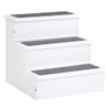 PawHut 3-Step Pet Stairs for Dogs and Cats with Storage, Fir Wood, White, 40.5 x 44.5 x 38 cm view 1