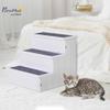 PawHut 3-Step Pet Stairs for Dogs and Cats with Storage, Fir Wood, White, 40.5 x 44.5 x 38 cm view 2