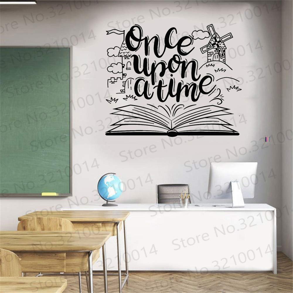 Zdklfm69 Fairy-Tale Book Library Kids' Reading Room Vinyl Wall Decal, 76 x 61 cm