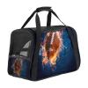 Portable Airline-Approved Pet Travel Bag with American Football Fire Print view 1