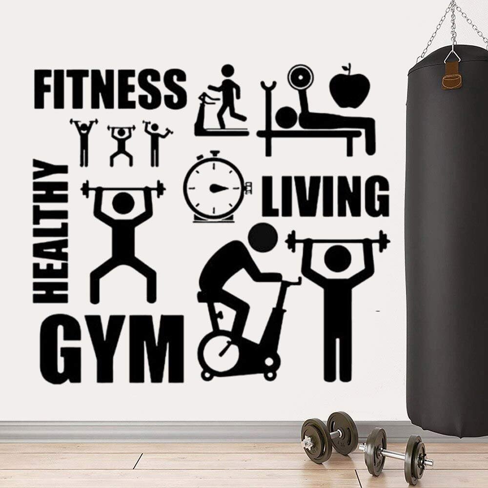 Zdklfm69 Fitness Gym Quote Wall Sticker, Sport Wall Art, 76 × 70 cm