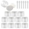 TIANZD 12-Pack 150 ml Transparent Plastic Cosmetic Jars with White Lids and 6 Spatulas view 1