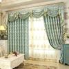 European-Style Curtains for Living Room, Dining Room, and Bedroom, Luxury Gold Valance Curtains, Ready-Made Customization – Green, 5 × 2.6, Fixed Pleat view 2