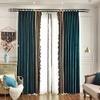 Custom American Light Luxury Peacock Green, Blue and Light Brown Velvet Blackout Curtains for Bedroom, Red Thickened Curtain, 1 × 1.2, Fixed Pleat view 3
