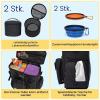Modoker Dog Travel Bag with 2 Foldable Bowls, Dog Backpack and 2 Food Containers, Airline-Approved, Black view 3
