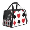 Pet Carrier Bag with Playing Card Spade and Heart Pattern, Soft-Sided, Foldable, Airline Approved view 1