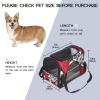 Pet Carrier with Skulls and Red Roses, Soft-Sided, Foldable, Airline-Approved view 2