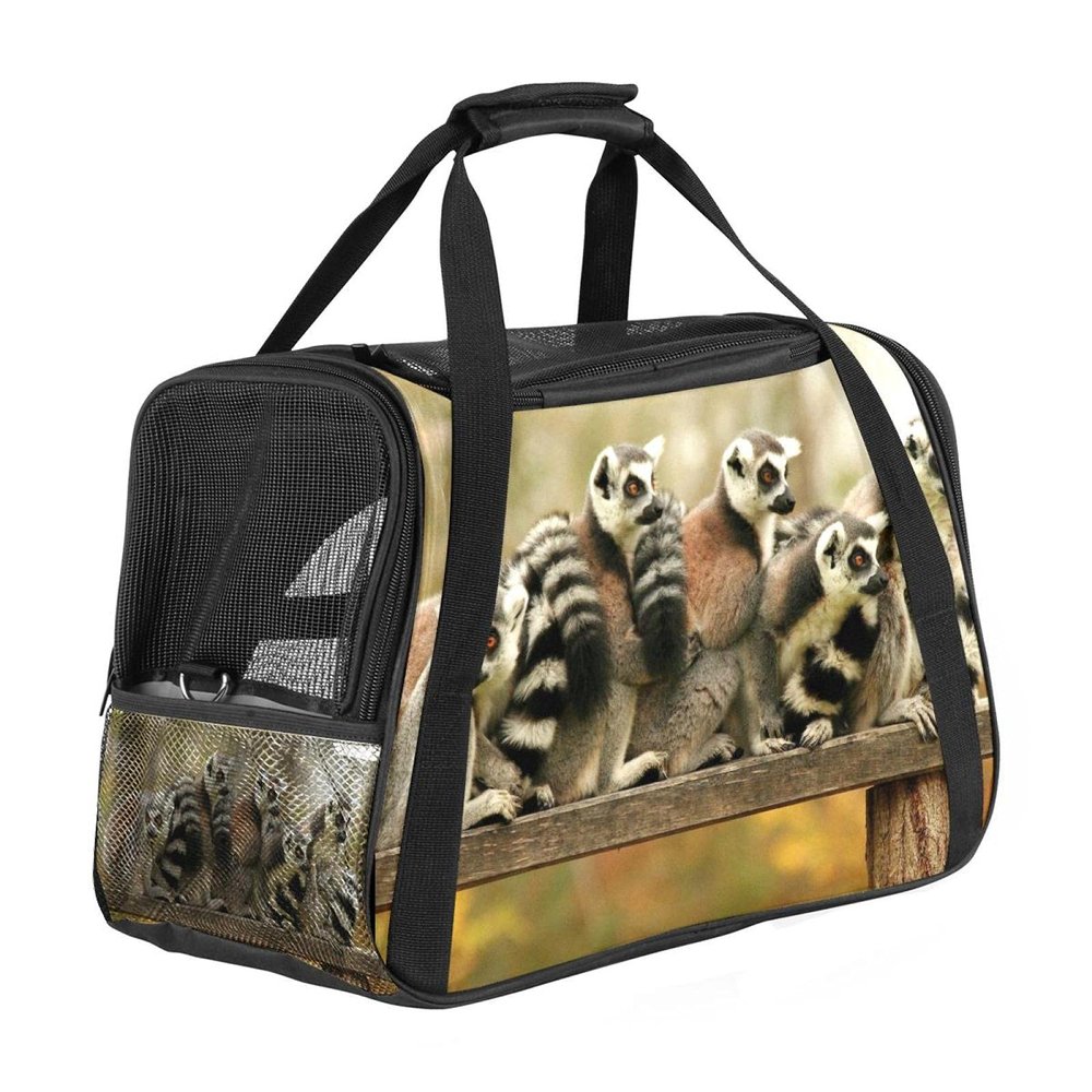 Madagascar Lemur Pet Carrier Bag for Cats, Dogs and Puppies, Foldable, Airline Approved