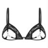 Zaldita Women's Sheer Lace Open-Bust Bra, Black, L view 3