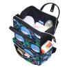Large-Capacity Multifunctional Waterproof Diaper Backpack for Moms and Dads, Navy Cartoon Dolphin Fish, Color 1, One Size view 4