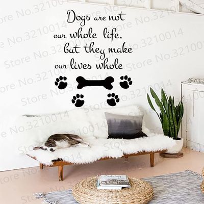 Zdklfm69 Wall Sticker, Dog Quotes Wall Decal, Vinyl Wall Decor for Living Room Sofa Background, 103 x 130 cm
