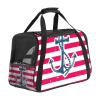 Portable Pet Travel Carrier, Airline-Approved Soft-Sided Duffle Bag with Sea Anchor Print view 1