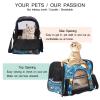 Portable Pet Travel Carrier, Airline-Approved Soft-Sided Duffel for Cats, Dogs & Rabbits, Tiger Blue view 3