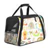 Portable Pet Travel Carrier, Airline-Approved Soft-Sided Duffel for Cats, Dogs and Rabbits, Alphabet Seamless Print view 1