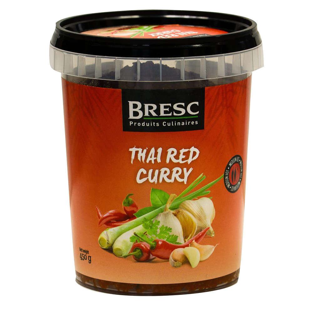 Bresc Thai Red Curry Spice Mix - 5 x 450 g - Authentic Thai Spice Blend, Medium-Hot to Hot, Vegan