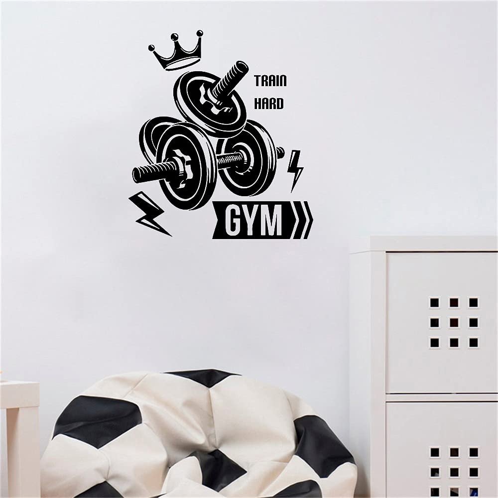 Zdklfm69 Barbell Gym Fitness Wall Decal, 76 x 86 cm