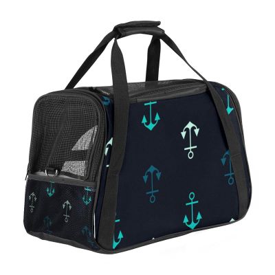 Pet Carrier for Cats, Dogs and Puppies with Sea Anchor Pattern