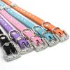 MARMODAY Dog Collar, Leather, Metal, Comfortable, Ultra Bright, Halloween Skull, with Rhinestones view 3