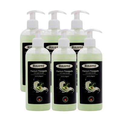 Lorito Premium Liquid Soap Avocado Milk, 6 x 500 ml, Vegan