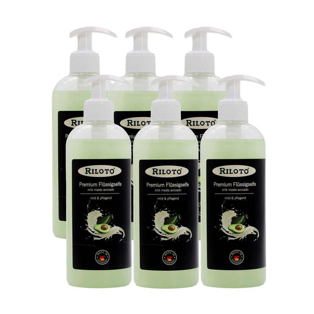 Lorito Premium Liquid Soap Avocado Milk, 6 x 500 ml, Vegan