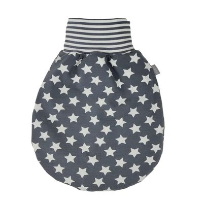 Lilakind Baby Cotton Jersey Kicking Sack, Gray and White Stars, Lined, Size XL