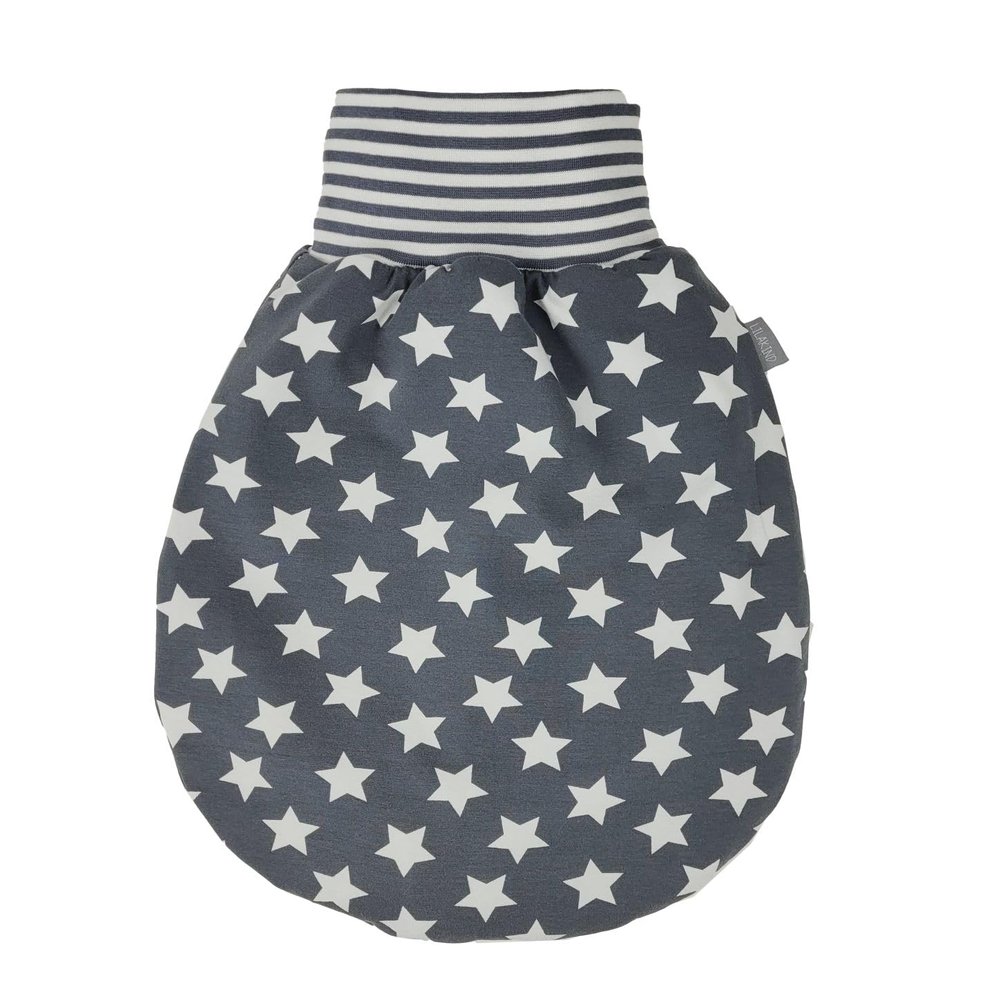 Lilakind Baby Cotton Jersey Kicking Sack, Gray and White Stars, Lined, Size XL