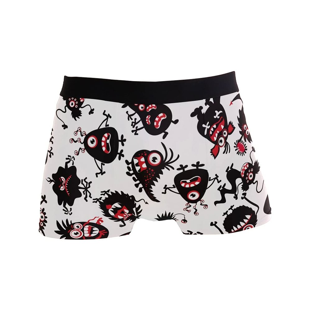 hengpai Doodle Dogs Group Species Print Men's Boxer Briefs, Pink, Large