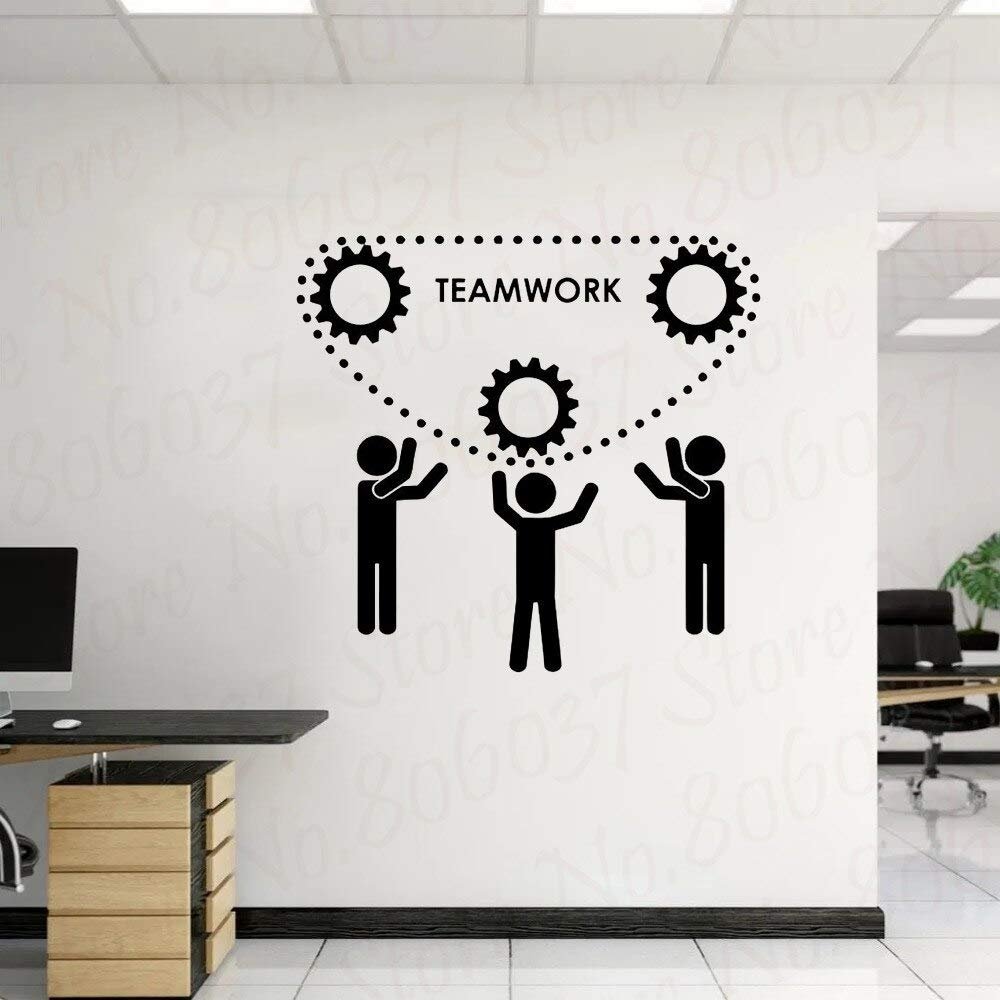 Zdklfm69 Wall Sticker, Office Teamwork Gears Vinyl Wall Decal, 106 x 103 cm