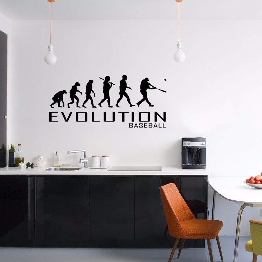 Wall Sticker Wall Decal Evolution of Baseball Home Decoration Airplanes Hearts Love Travel Room Decor Poster Mural 76 x 167 cm