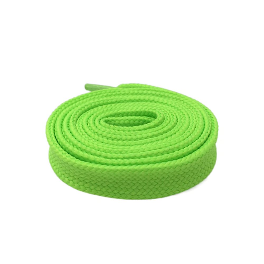 1.8 cm Wide Flat Shoelaces for Women, Heavy-Duty Sneaker Laces, Fluorescent Green, 60 cm