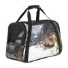 Portable Pet Travel Carrier, Airline-Approved Duffel Bag for Cats, Dogs & Rabbits, Snow Print view 1