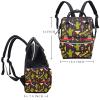 Large-Capacity Multifunctional Waterproof Diaper Backpack, Blue Geometric Bird Pattern, Color 6, One Size view 2